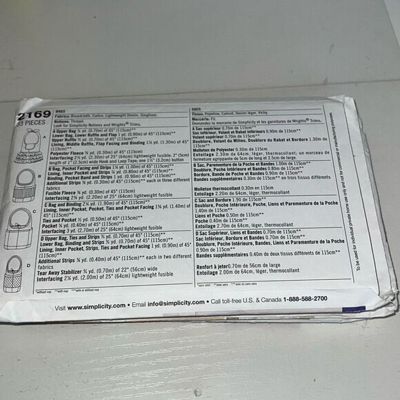 Lot 4 Craft Patterns Purse New Simplicity And Others Pillows Table Cloth Napkins - Picture 8 of 9